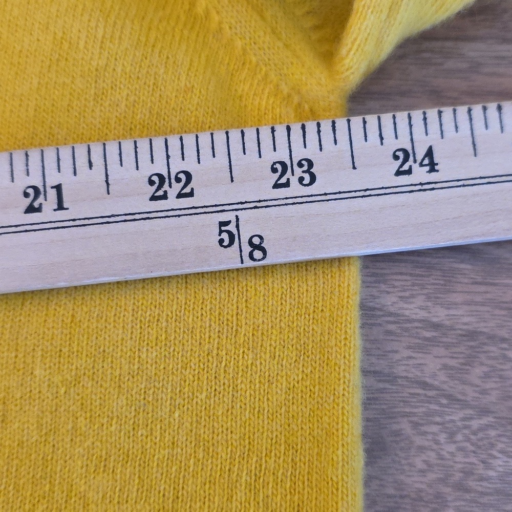 😍 Mens 100% Wool Sweater XXL Mustard Yellow Crewneck Warm Minimalist V bin - Picture 13 of 15